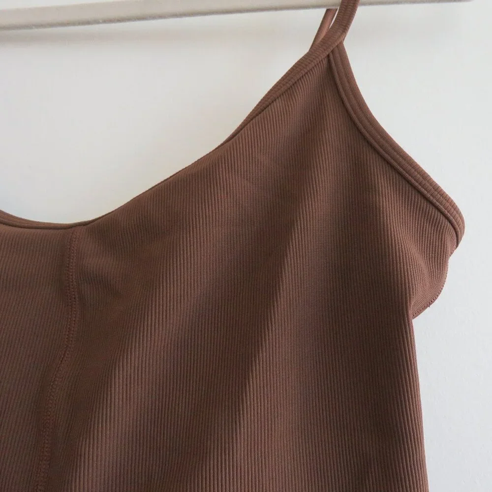 LULULEMON Ribbed Contoured Unitard 6" in Java Neutral Athleisure - Size US 6 - Picture 5 of 16